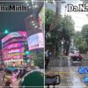 ホーチミンの夜景と雨季のダナンの街並みを対比したアイキャッチ画像。ホーチミンではバイクが行き交うネオン街、ダナンでは雨の中をバイクが走る様子が写っている。